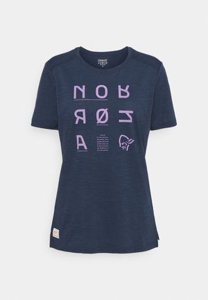 SVALBARD - T-shirt imprimé - indigo night/violet tulle