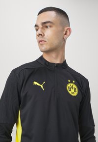 Puma BVB BORUSSIA DORTMUND TRAINING 1/4 ZIP - Sporto klubų atributika - black/faster yellow