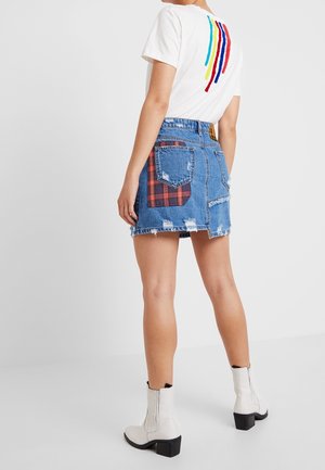 Falda acampanada - blue denim