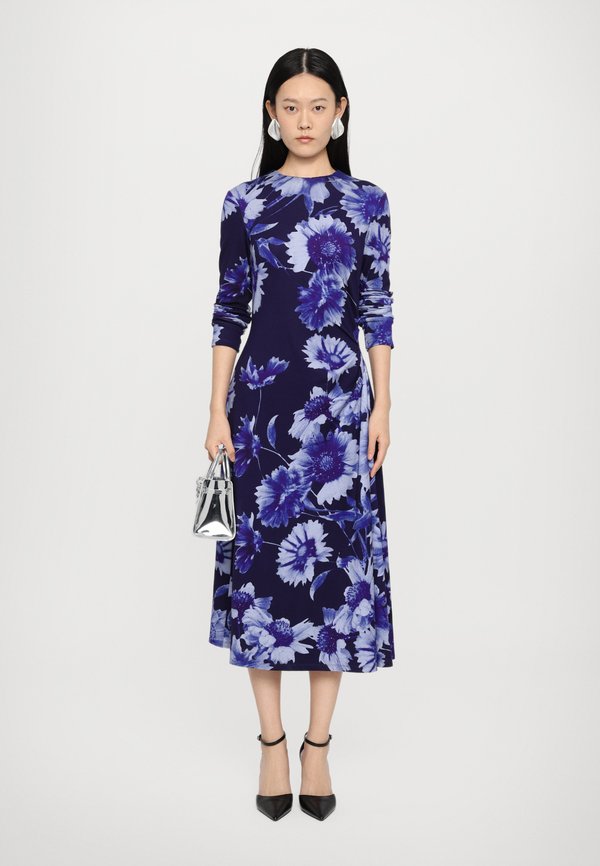LONG SLEEVE DRAPED MIDI DRESS - Cocktail dress / Party dress - indigo2