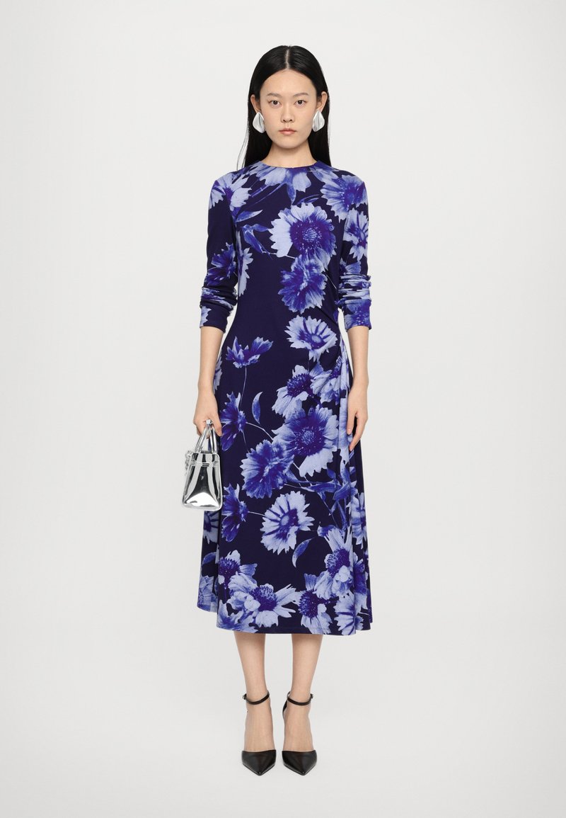 Erdem LONG SLEEVE DRAPED MIDI DRESS - Cocktail dress / Party dress -  indigo/blue - Zalando.co.uk