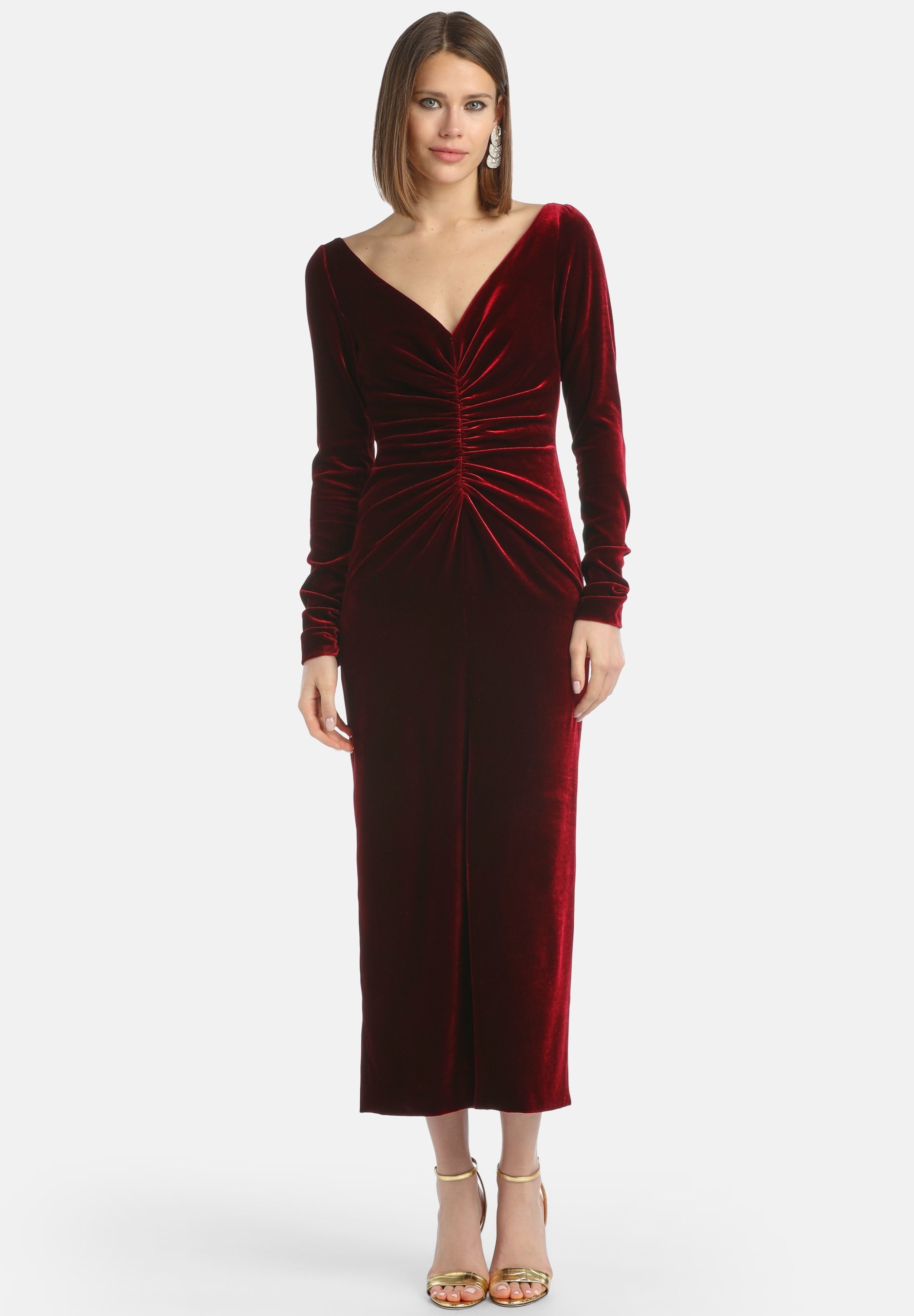 Luisa Spagnoli GELOSO Vestito elegante bordeaux