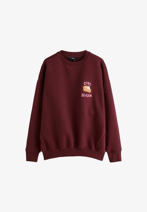 Next, AUTUMNAL GRAPHIC SWEATSHIRT - Sweatshirt - burgundy red