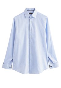 SIGNATURE TEXTURED WITH TRIM DETAIL REGULAR FIT DOUBLE CUF - Marškiniai - blue