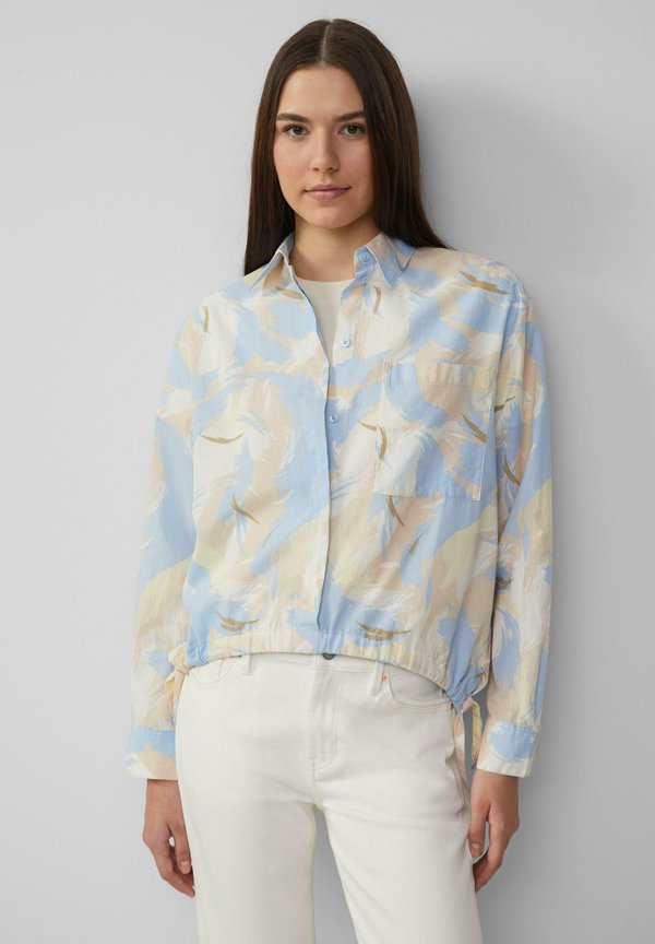 GEMUSTERTE MIT TUNNELZUG AM SAUM - Hemdbluse - beige