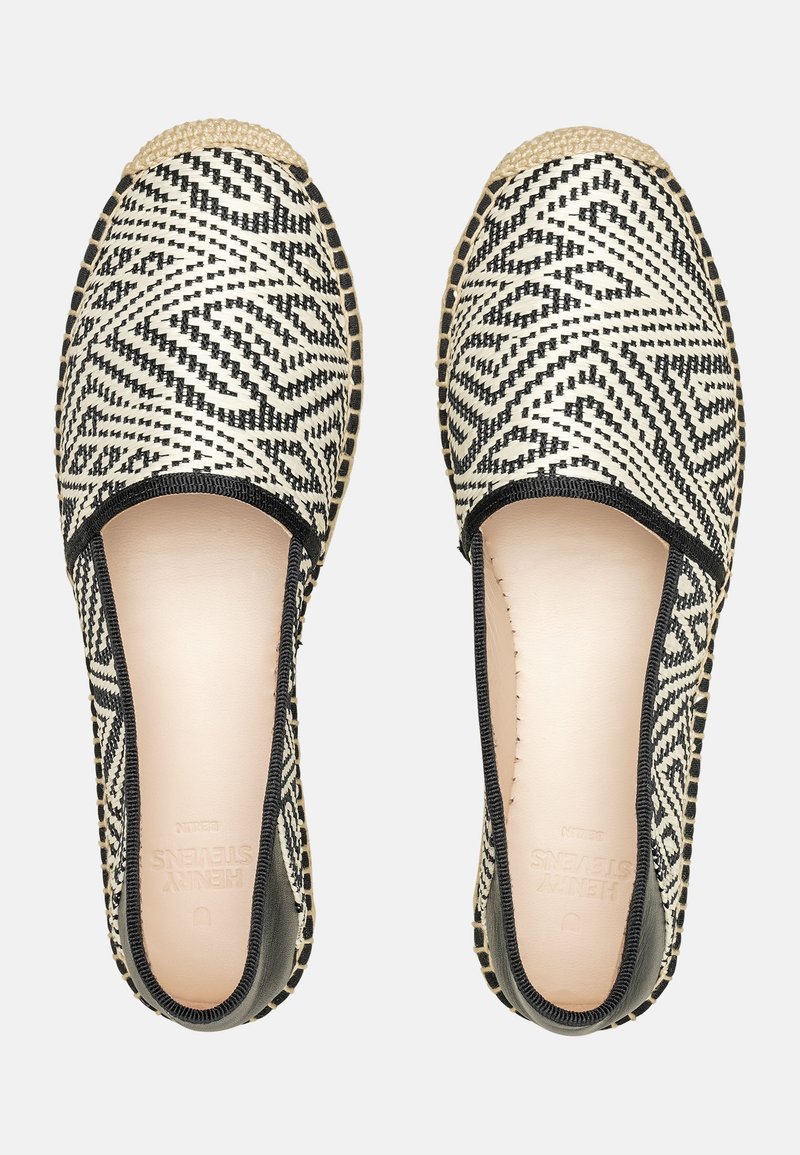 Herren Slipper | Henry Stevens TAYLOR EP Espadrille schwarz weiß/schwarz - GX04565 Herren Slipper | Henry Stevens TAYLOR EP Espadrille schwarz weiß/schwarz - GX04565