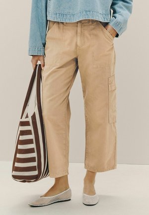 Next, REGULAR FIT - UTILITY WIDE CROP JEANS - Jeans Straight Leg - sand