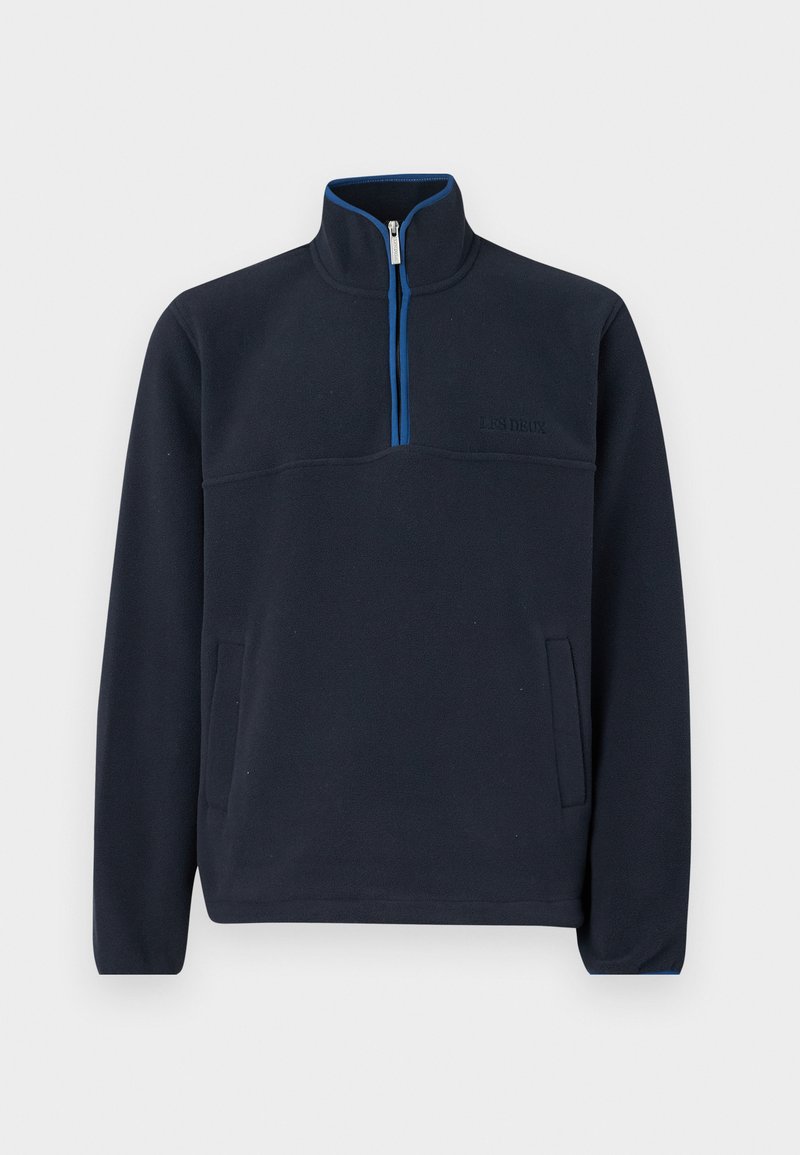 Les Deux Fleece trui donkerblauw