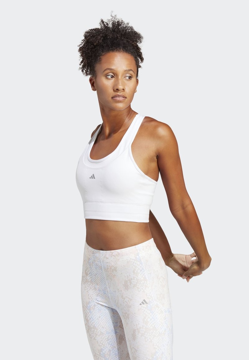 adidas Performance RUNNING POCKET Medium support sports bra white