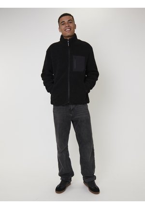 BORG ZIP JACKET WITH POCKET MENS BORG JACKET BORG ZIP JACKET WITH POCKET - Forro polar - black