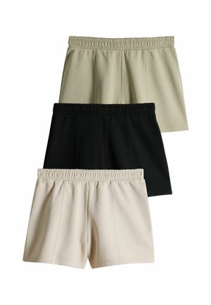 REGULAR FIT - 3 PACK  - Tracksuit bottoms - black stone khaki
