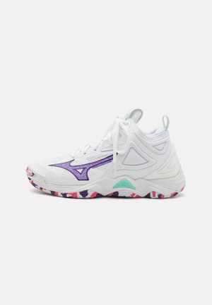WAVE MOMENTUM 3 MID - Volleyball shoes - white/lilac/pink