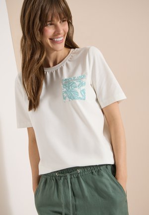 Cecil, T-SHIRT MIT RUNDHALS UND BRUSTTASCHE - T-shirt imprimé - vanilla white