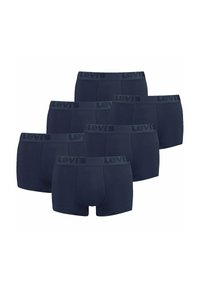 Marinblå Levi's boxerkalsonger, sex stycken, tillverkade av ett mjukt tyg med en bred, mjuk midjeband som har Levi's-logotypen i mörk tryck.