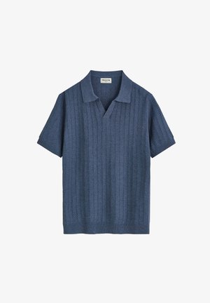 FRILIVIN, POLO À COL EN V - Polo - bleu marine