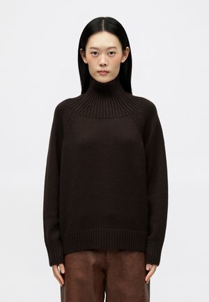 SOLID EASY SWEATER - Stickad tröja - chocolate