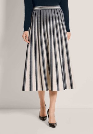 MADELEINE, MADELEINE ROCK GESTREIFTER STRICKROCK IN A-LINIE - A-lijn rok - navy   pearl white