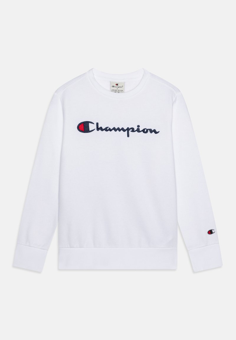 Valge pikka varrukat omav t-särk, mis on valmistatud puuvillase seguga, millel on sinise ja punase värviga brodeeritud "Champion" logo. Ribitud varrukaotsad ja äär.