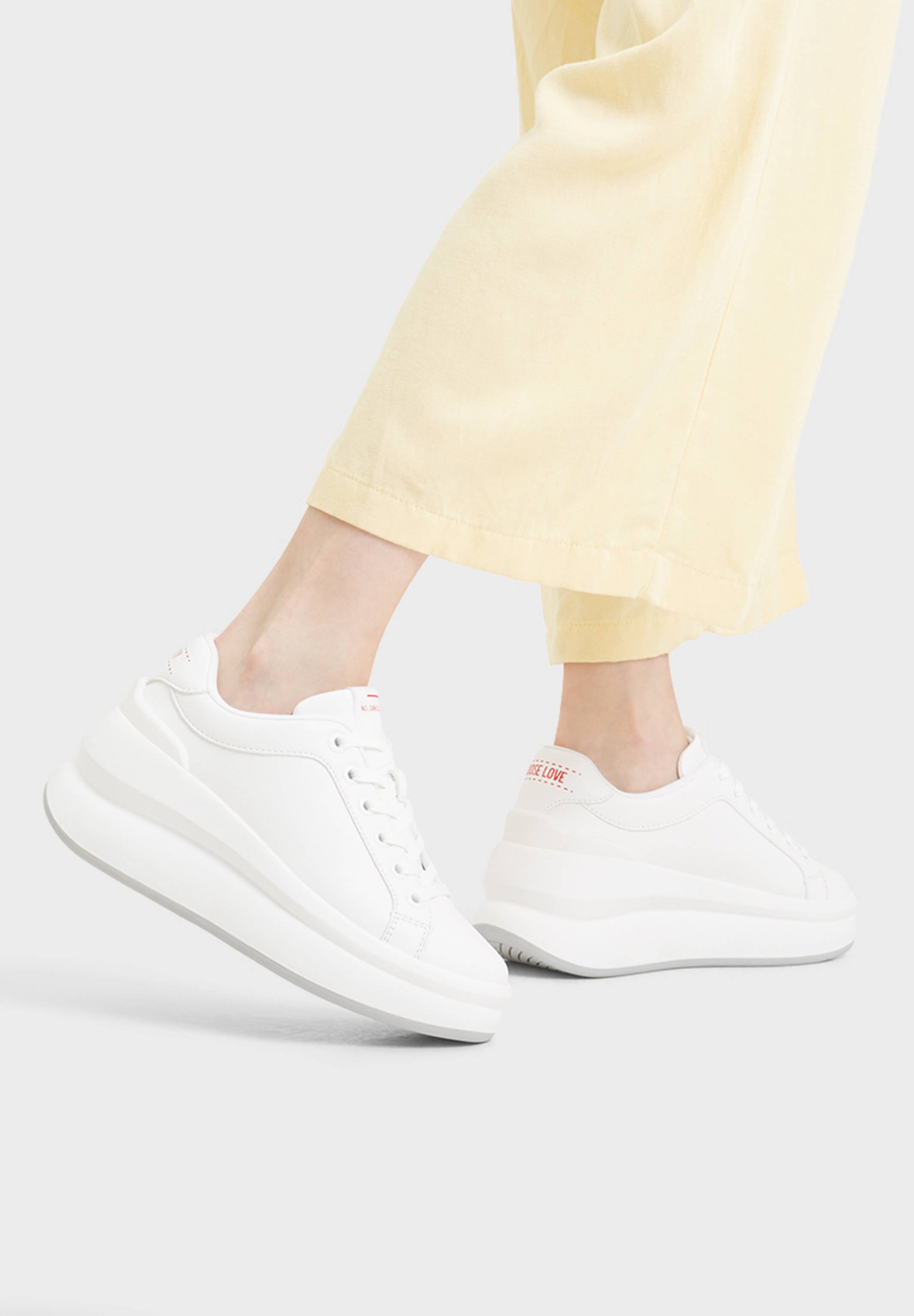 Bershka MIT XL-PLATEAU - Sneakers laag - white/wit - Zalando.nl