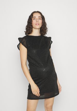 ONLY MATERNITY OLMDUNA FRILL SHORT DRESS - Φόρεμα από ζέρσεϊ - black