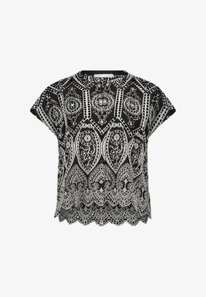 Betty & Co, BETTY & CO MIT STICKEREI HEMDBLUSE - Blouse - schwarz weiß