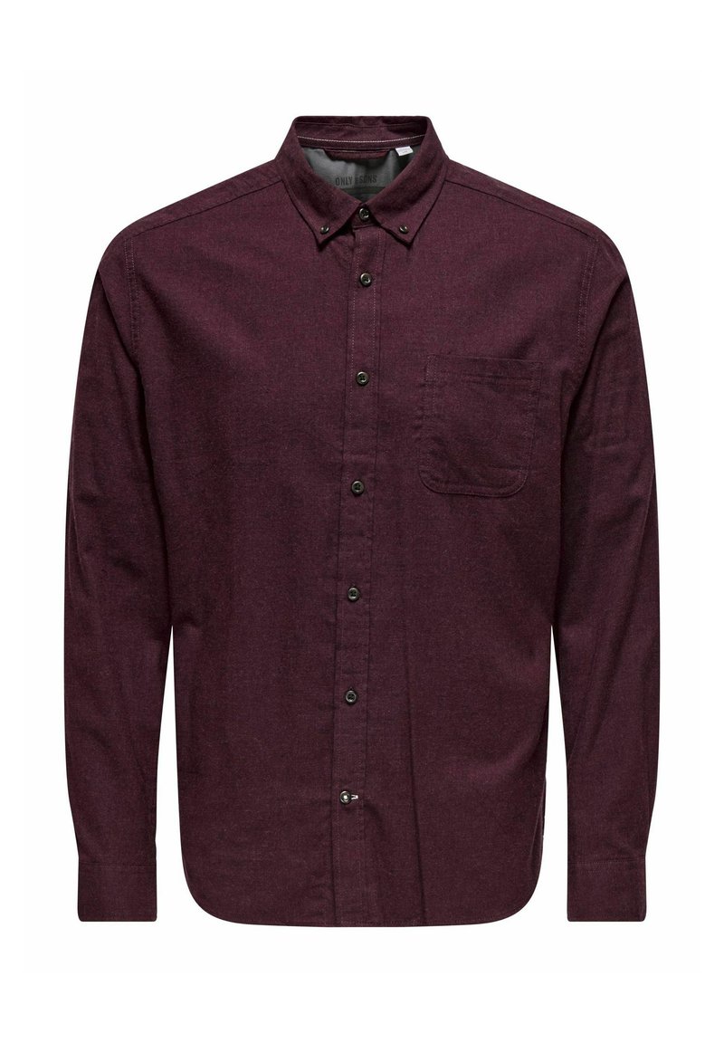 Only & Sons Overhemd bordeauxrood