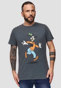 Re:Covered DISNEY EXCITED GOOFY - T-shirt med print - charcoal