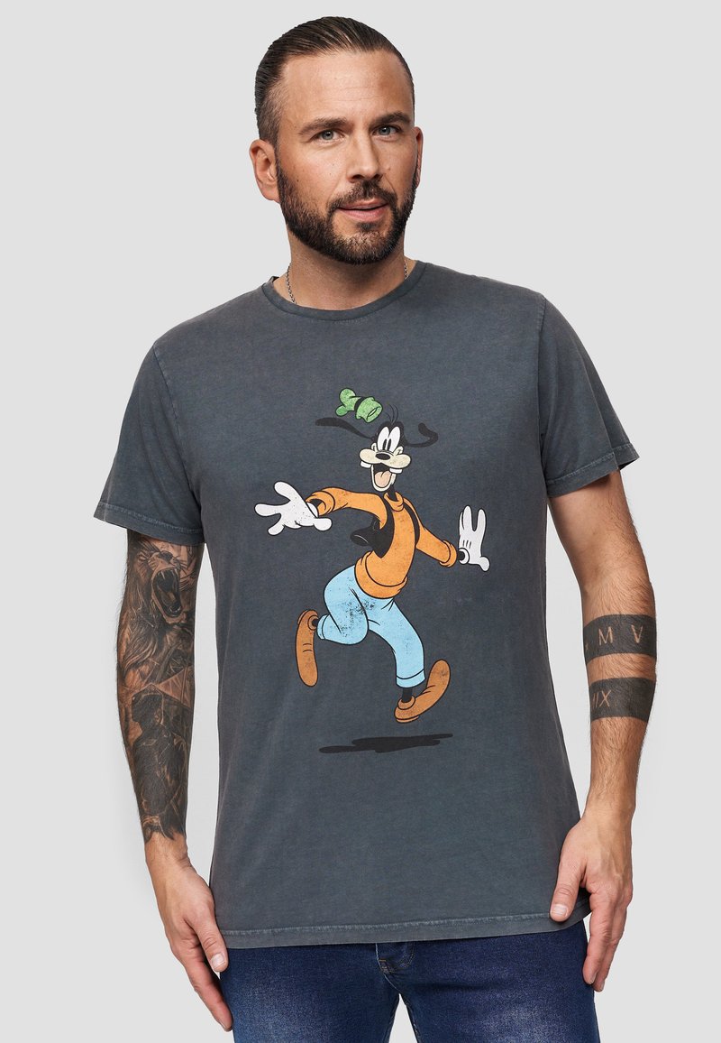 Re:Covered DISNEY EXCITED GOOFY - T-shirt med print - charcoal