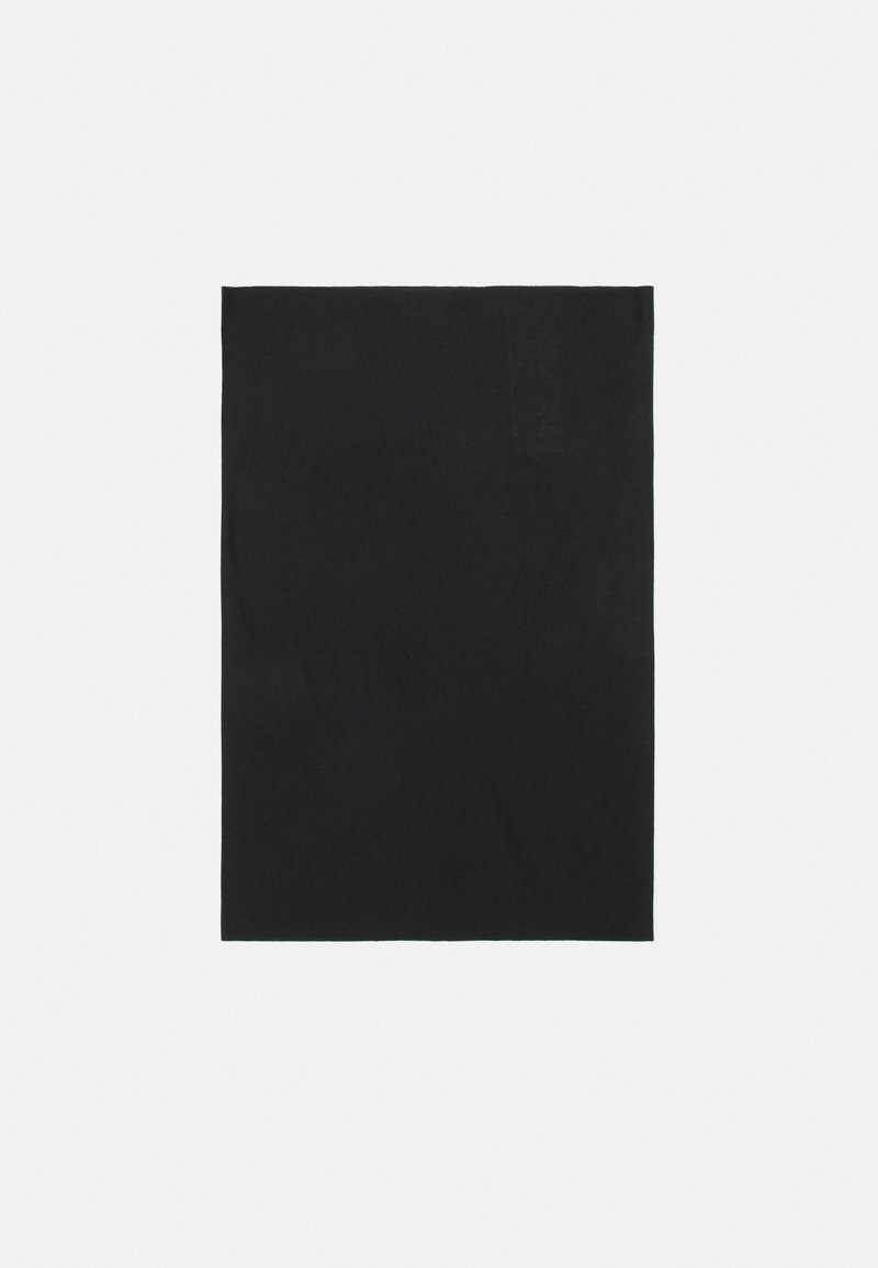 Black rectangular fabric with a smooth texture, featuring a subtle top left accent. Designed for versatility in use or display.