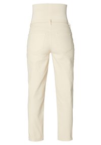 Krämfärgade högmidjade jeans gjorda av mjuk bomull, med rak benavskärning, bakfickor och minimala sömnadsdetaljer.