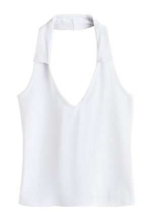 Next, REGULAR FIT - COLLARED HALTER NECK TOP . - Top - white