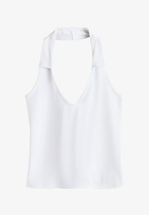 Next, REGULAR FIT - COLLARED HALTER NECK TOP . - Top - white