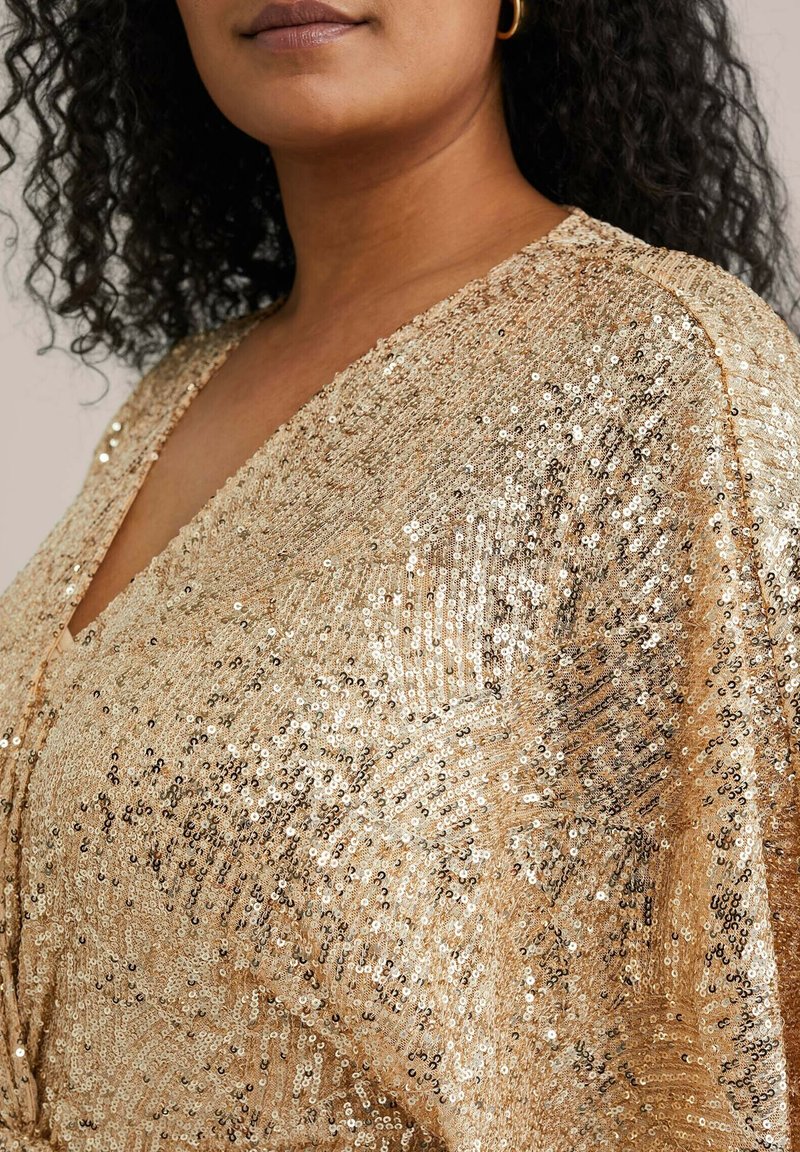 WE Fashion CURVE - Cocktail dress / Party dress - gold/gold-coloured -  Zalando