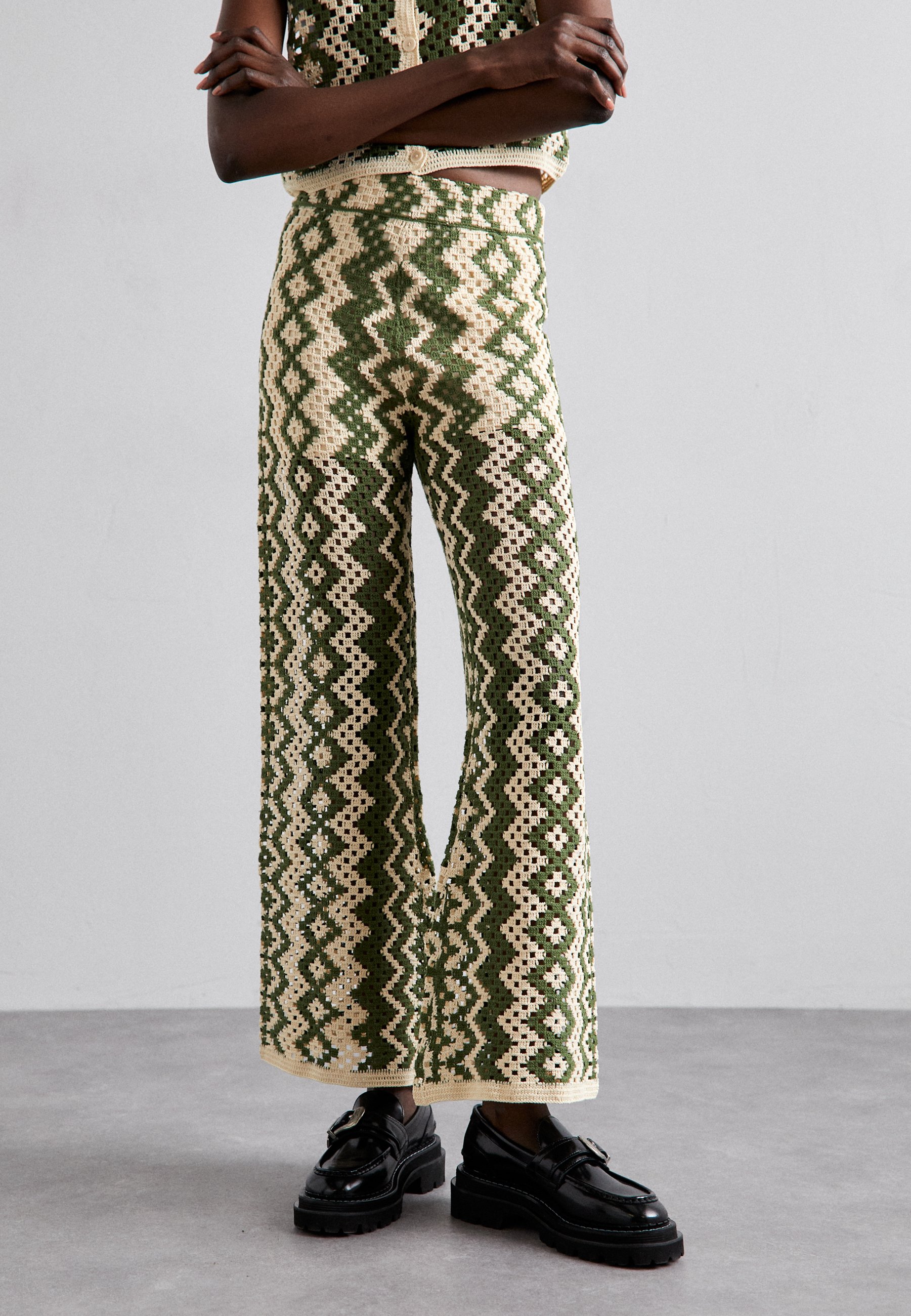 Veste Sandro Sandro Pantalon Pied De Poule Marron Femme Sandro