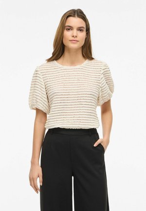 VILA, SHORT SLEEVED TOP VILOGAN ROUND NECK - Blouse - birch