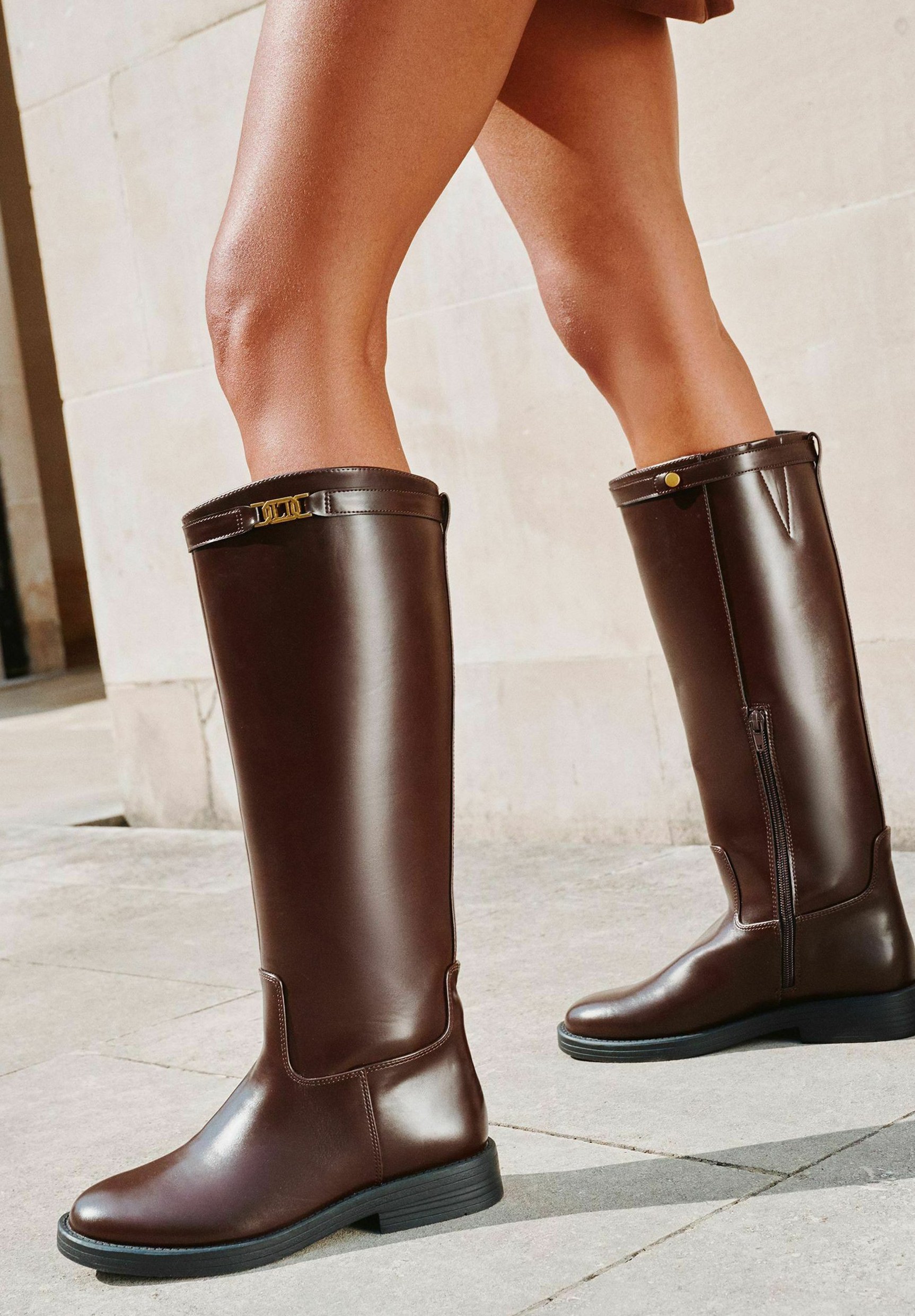 Lipsy REGULAR FIT - FLAT LONG RIDING - Boots - chocolate brown
