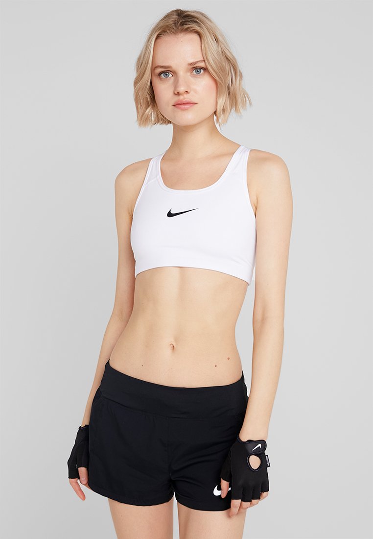 Nike Performance CLASSIC - Sport-bh met medium support - white/black/wit -  Zalando.nl