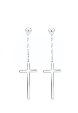 KREUZ GEO TREND MINIMAL LOOK  - Ohrringe - silver-coloured
