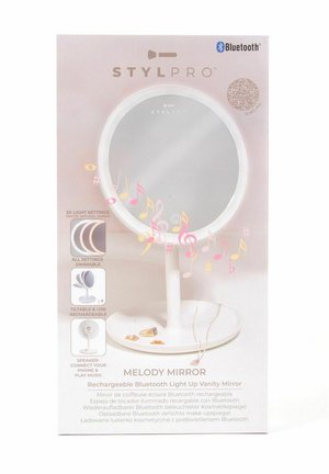 RECHARGEABLE MIRROR WITH LED LIGHTS AND BLUETOOTH SPEAKERS - Make-upspiegel - white