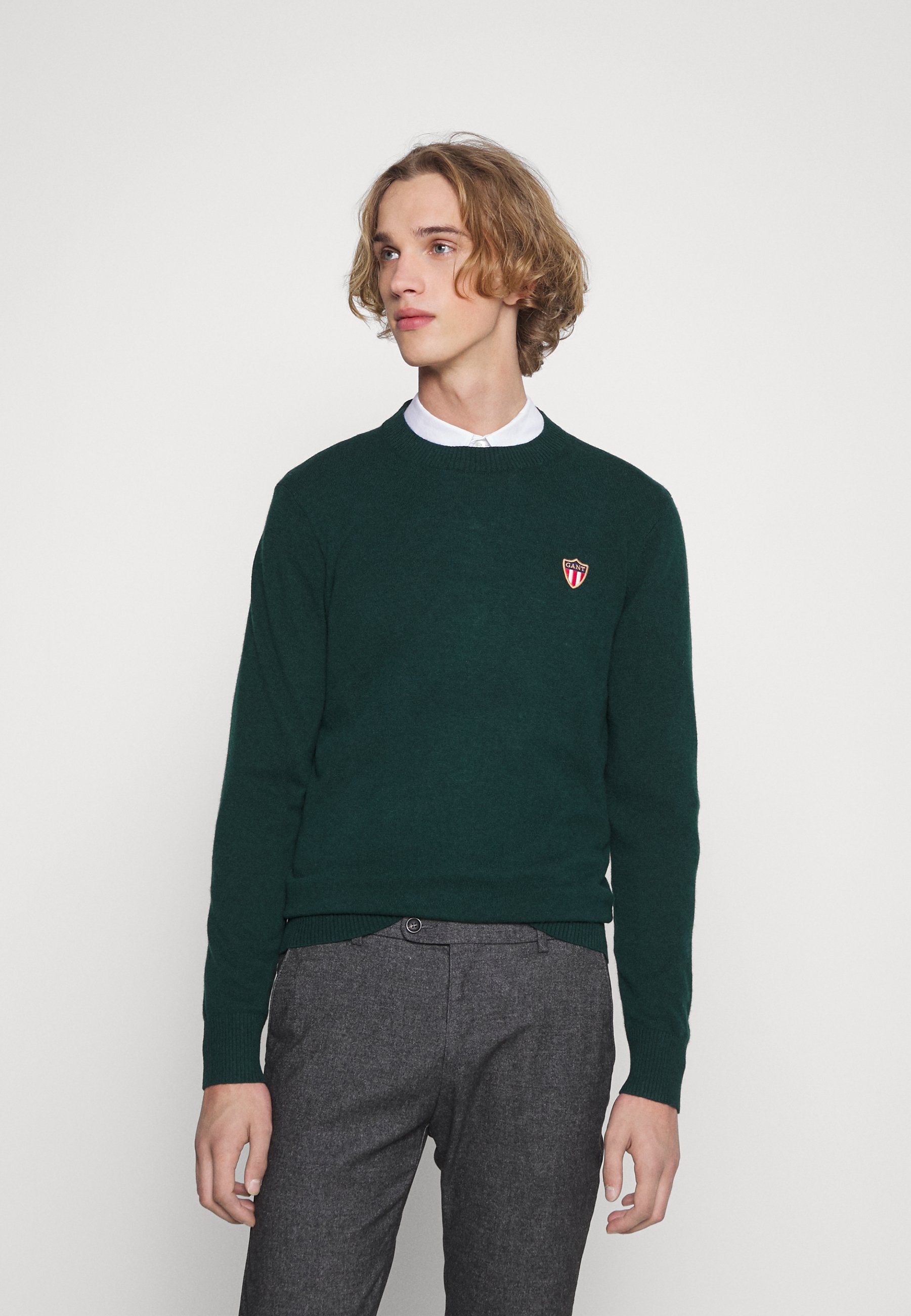 C NECK - Jumper - tartan green 
