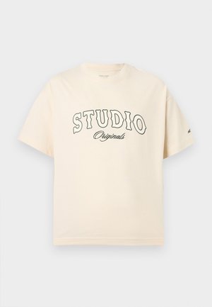 Jack & Jones, JORUPSTATE TYPO FRONT TEE - Trükipildiga T-särk - antique white
