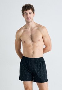 Calvin Klein Underwear BOXER SLIM COTTON POPLIN - Bokseriai - diamond logo black