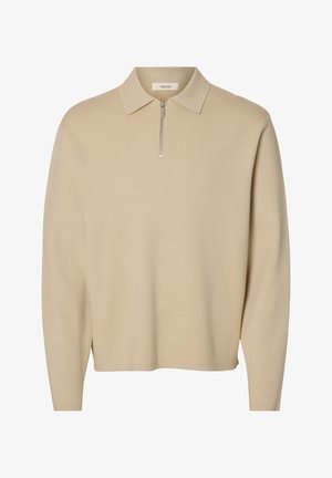 Selected, Half Zip - Svetrík - oatmeal