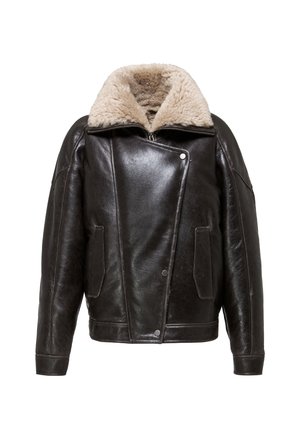 Veste en cuir - anthracite