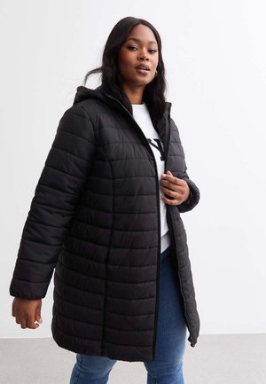 CURVES HOODED LONGLINE PUFFER - Wintermantel - black