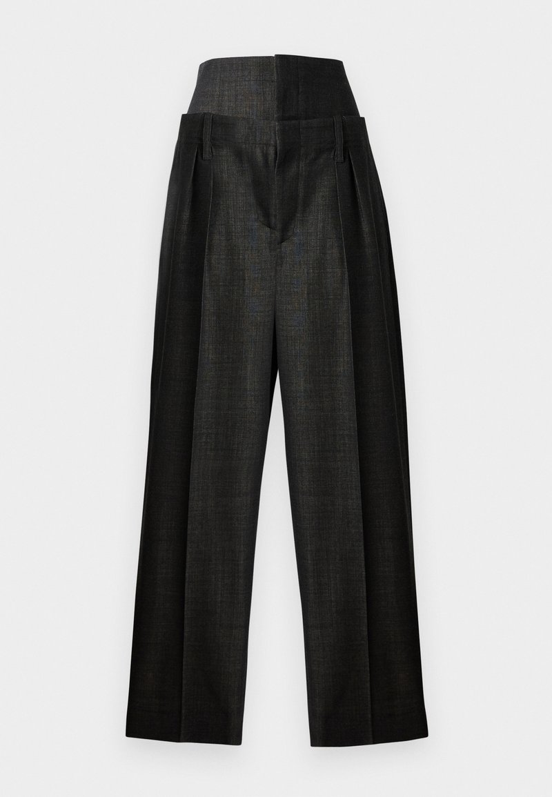 Victoria Beckham DOUBLE WAISTBAND DETAIL TROUSER - Pantalon classique - black