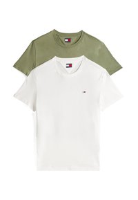 SLIM TEE 2 PACK - Paprasti marškinėliai - ecru aruba green