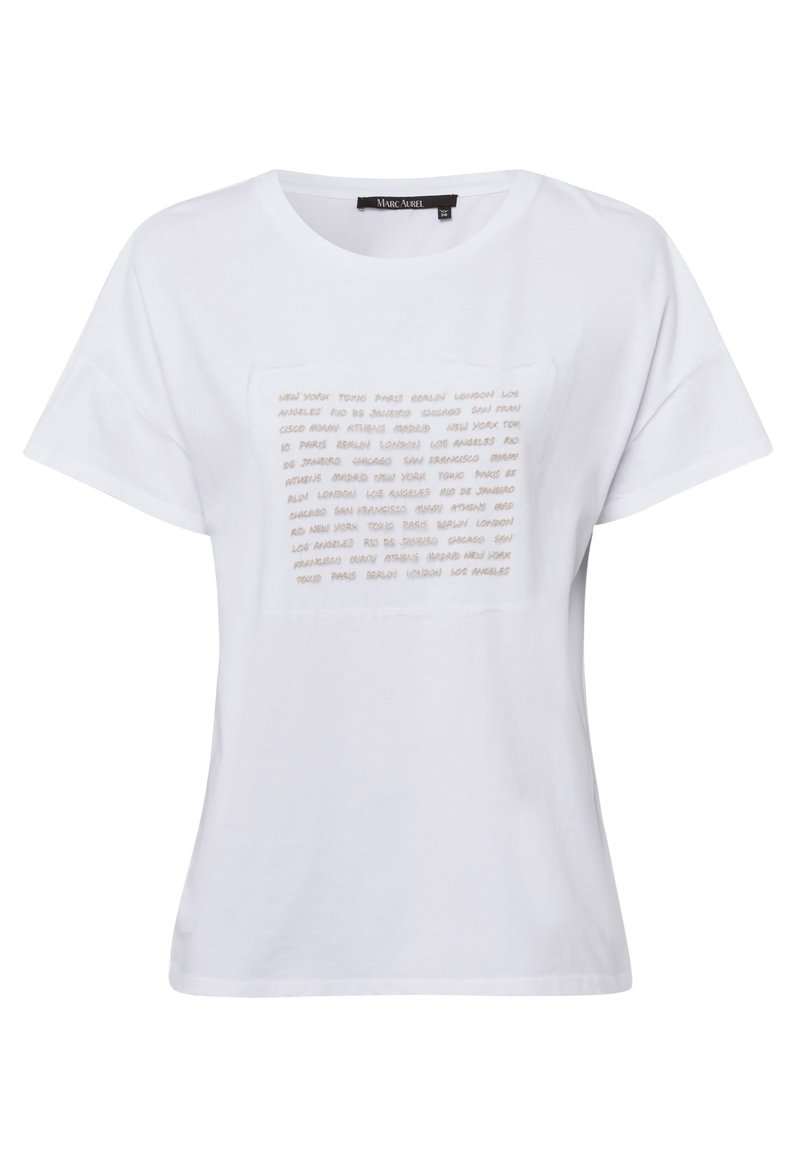 Damen T-Shirts | Marc Aurel MIT LUREX STICKEREI T-Shirt print white varied/weiß - ZY01091 Damen T-Shirts | Marc Aurel MIT LUREX STICKEREI T-Shirt print white varied/weiß - ZY01091