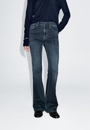Massimo Dutti HIGH WAIST FLARE FIT SKINNY - Flared jeans - mottled blue