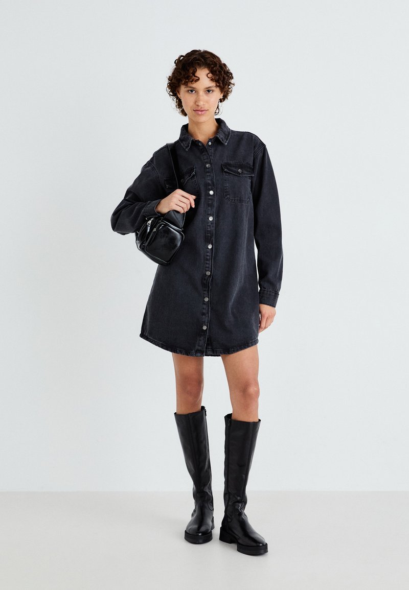 Noisy May NMALVA DRESS - Denim dress - black denim - Zalando.ie